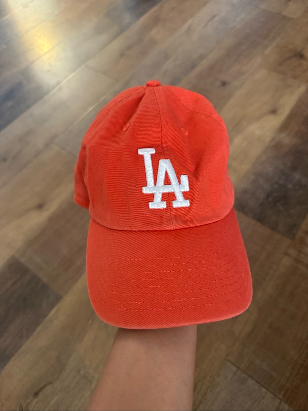 Orange LA Embroidered Baseball Cap - Classic Logo Hat